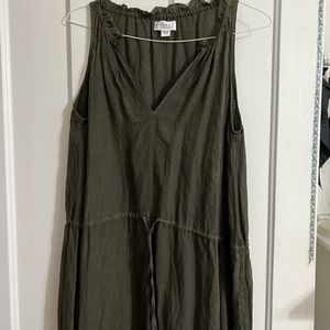 Velvet Brand green linen dress
